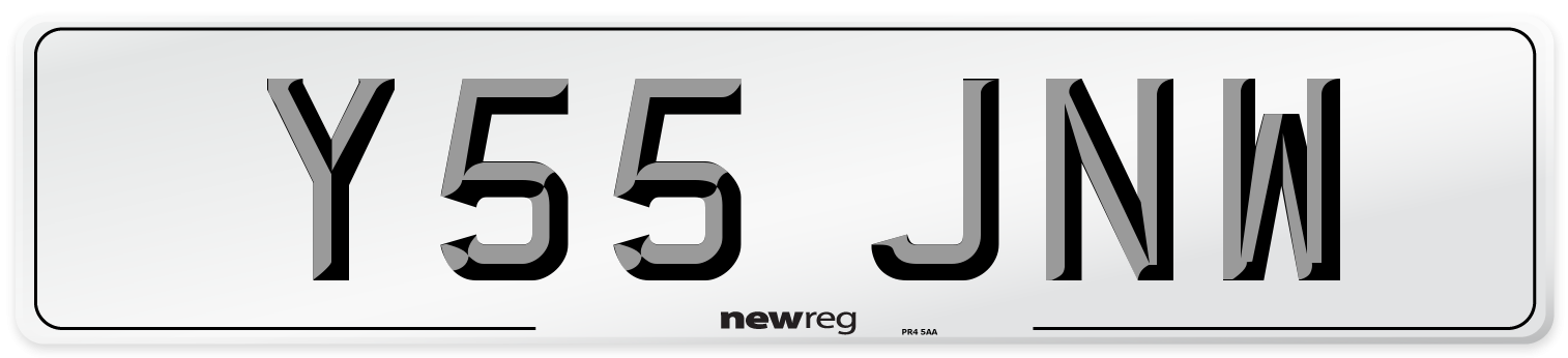 Y55 JNW Number Plate from New Reg